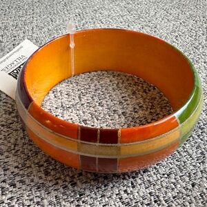 [Ten Thousand Villages] NWT ✨ Vintage Hand Painted Wood Bangle Bracelet